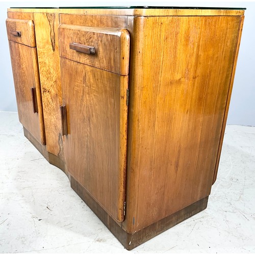 723 - ART DECO WALNUT SIDEBOARD / CABINET WIDTH 136cm