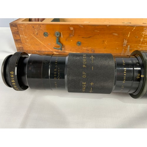 55 - CASED ROSS LONDON  NO 66427 PATENT  MILITARY, POSSIBLY NAVAL GUNSIGHT/TELESCOPE APPROXIMATELY 73cm L... 