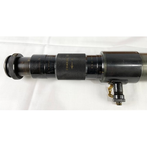 55 - CASED ROSS LONDON  NO 66427 PATENT  MILITARY, POSSIBLY NAVAL GUNSIGHT/TELESCOPE APPROXIMATELY 73cm L... 