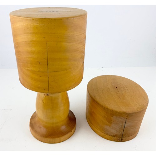 80 - MILLINERY  2 BOON & LANE HAT BLOCKS AND A STAND