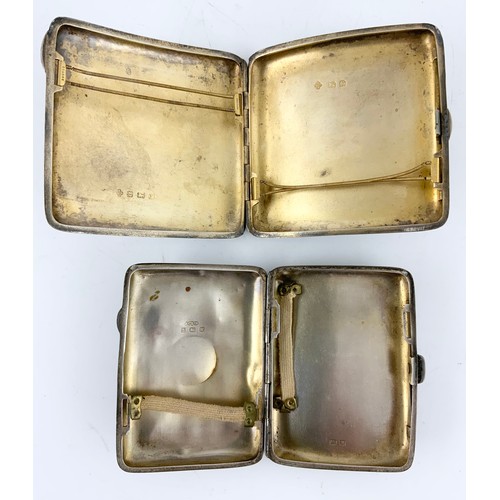292 - 2 HALLMARKED SILVER CIGARETTE CASES  182g