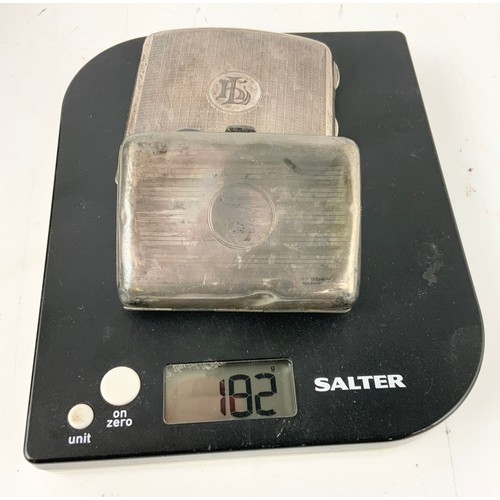292 - 2 HALLMARKED SILVER CIGARETTE CASES  182g