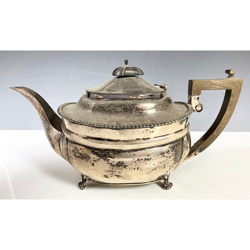 324 - HALLMARKED GEORGE EDWARDS & SONS CHESTER 1912 THREE PIECE TEASET 597g