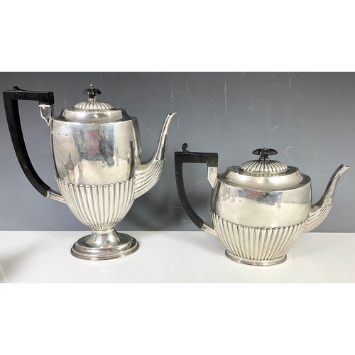 326 - HALLMARKED JOHN MILLWARD BANKS BIRMINGHAM  1887 SUBSTANTIAL SILVER  4 PIECE  TEASET 1624g GROSS