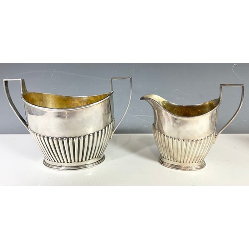 326 - HALLMARKED JOHN MILLWARD BANKS BIRMINGHAM  1887 SUBSTANTIAL SILVER  4 PIECE  TEASET 1624g GROSS