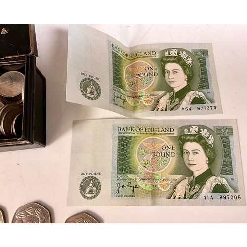 340 - QTY. MISC. COINS, BANKNOTES ETC.