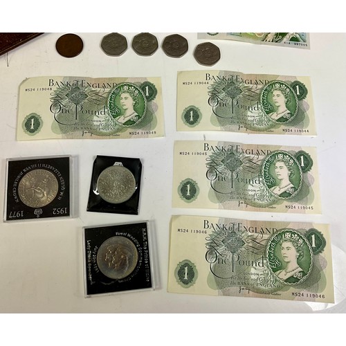 340 - QTY. MISC. COINS, BANKNOTES ETC.