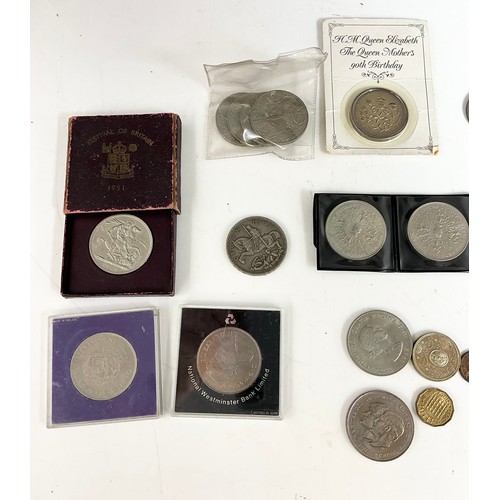 348 - MIXED COINS ETC INC ROCKING HORSE CROWN 1935, 1994 TWO POUNDS, CROWNS ETC