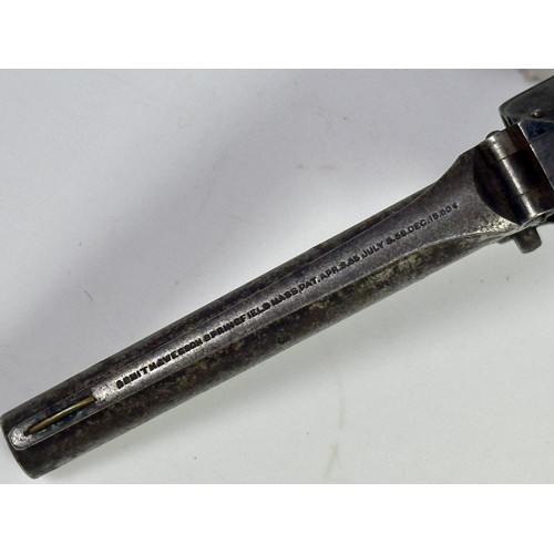 66 - Withdrawn A SMITH & WESSON SEVEN SHOT RIMFIRE PISTOL MARKED 'SMITH & WESSON SPRINGFIELD MASS. PAT. A... 