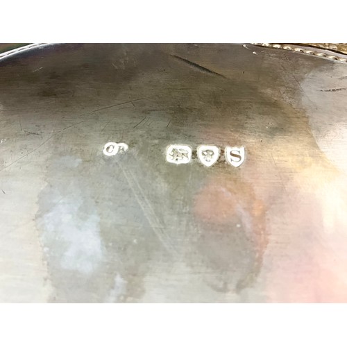 328 - VICTORIAN SILVER TRAY, CHARLES BOYTON, LONDON 1893 OF SHAPED CIRCULAR FORM, ENGRAVED WITH CIRCULAR F... 