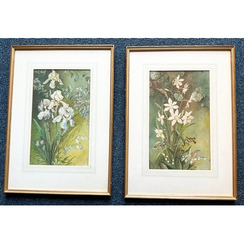 59 - PAIR OF FLORAL WATERCOLOURS AND 1 OTHER