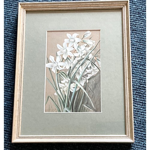 59 - PAIR OF FLORAL WATERCOLOURS AND 1 OTHER