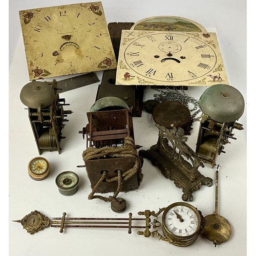 MISC. INTEREST CLOCK PARTS INC. 2 TWIN FUSSEE LONGCASE MOVEMENTS ...