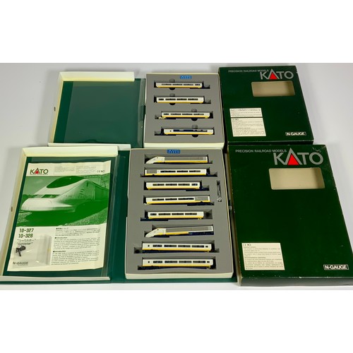 KATO N GAUGE BOXED 10-327 EUROSTAR 8 CAR SET WITH PAPERWORK, PLUS A 10 ...