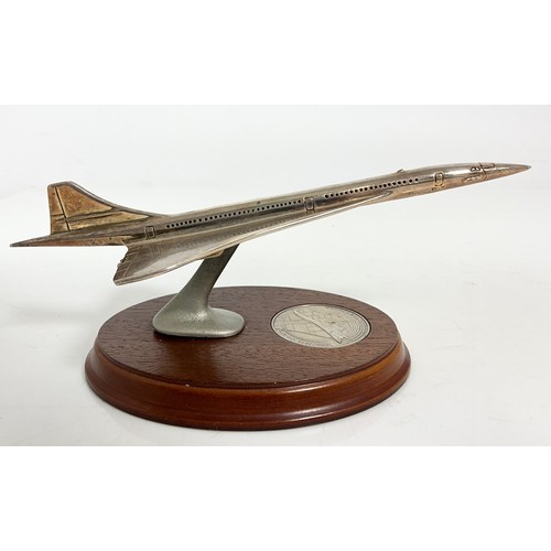 LIMITED EDITION SILVER PLATE CONCORDE 'QUEEN OF THE SKIES' MODEL ON ...