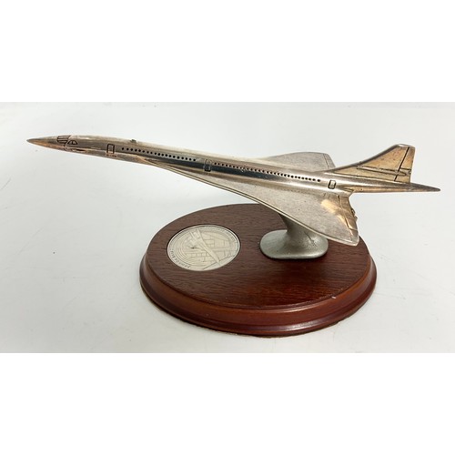 LIMITED EDITION SILVER PLATE CONCORDE 'QUEEN OF THE SKIES' MODEL ON ...