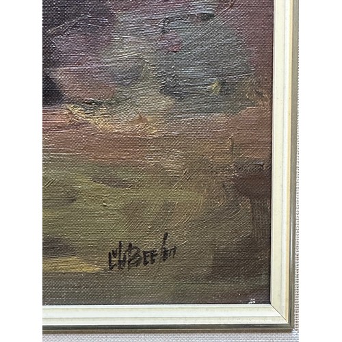 13 - LOUIS VAN DER BEESEN OIL ON CANVAS ENTITLED THE NURSE, approx. 52 x 62 cm