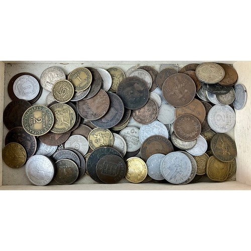 208 - COINS, MOSTLY FOREIGN,COMMEMORATIVES AND TOKENS TOGETHER QTY. BANKNOTES