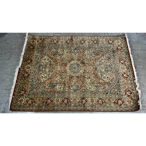 FINE CASHMERE SILK RUG APPROX. 213CM X 157CM MADE IN CASHMERE SILK PILE ...
