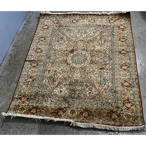 FINE CASHMERE SILK RUG APPROX. 213CM X 157CM MADE IN CASHMERE SILK PILE ...