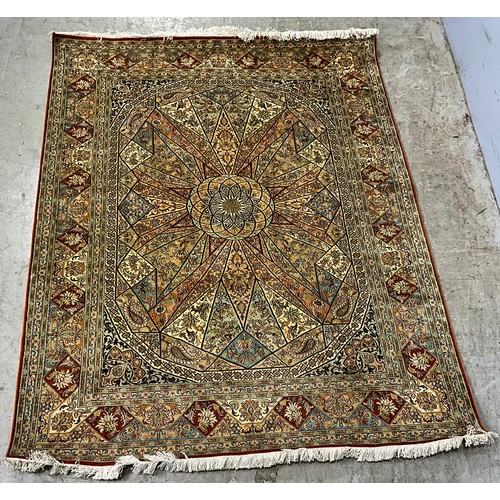 FINE CASHMERE SILK RUG APPROX. 213CM X 157CM MADE IN CASHMERE SILK PILE ...