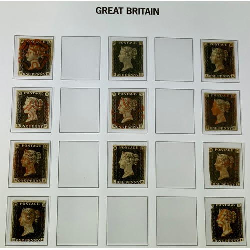 GIBBONS GB ALBUM UNUSED EXCEPT FOR 1D BLACKS X 11, 8 BEING 4 MARGIN, A MUST SEE LOT