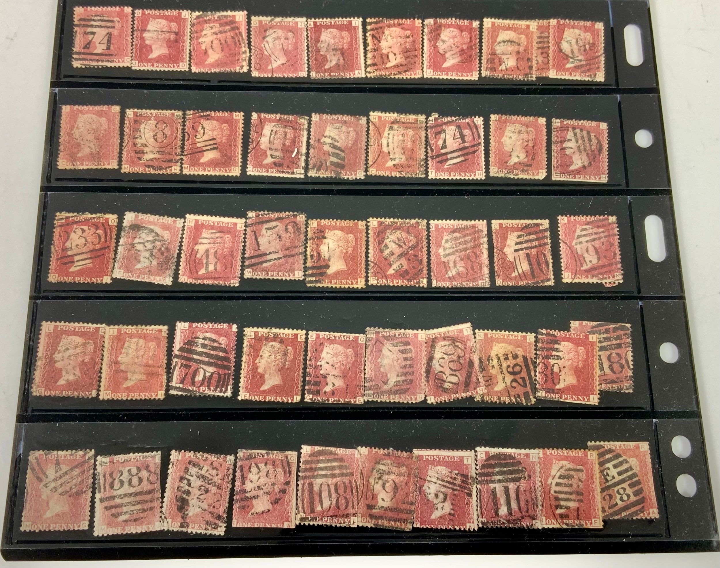 STAMP INTEREST, DOUBLE SIDED STOCK SHEET, 100 + 1D REDS INCL PLATE ...