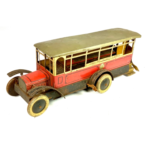 A BURNETT LIMITED LONDON, SINGLE DECK BUS, LANDS END TO JOHN O’ GROAT’S, RED & SILVER . P/W, AS SHOWN BL-12121,