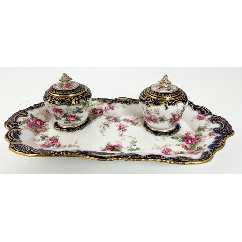 A LATE 19TH CENTURY COPELANDS SPODE BONE CHINA DESK STAND WITH HAND ...
