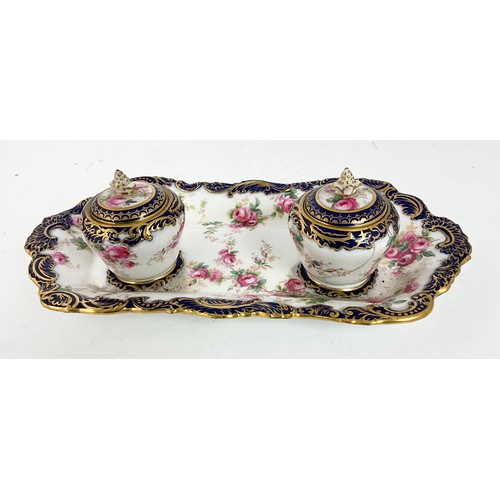 A LATE 19TH CENTURY COPELANDS SPODE BONE CHINA DESK STAND WITH HAND ...