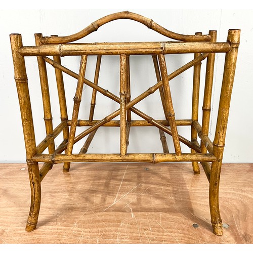 689 - VINTAGE BAMBOO MAGAZINE RACK WIDTH 42cm