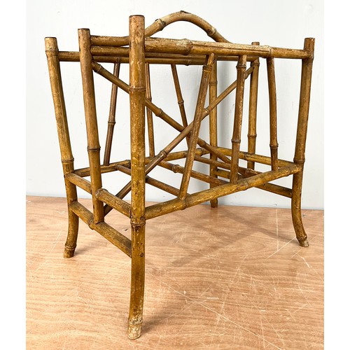 689 - VINTAGE BAMBOO MAGAZINE RACK WIDTH 42cm