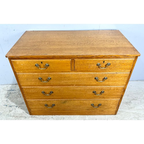 688 - OAK CHEST OF 2 OVER 3 DRAWERS WIDTH 109cm