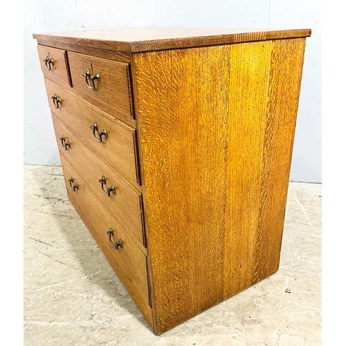688 - OAK CHEST OF 2 OVER 3 DRAWERS WIDTH 109cm