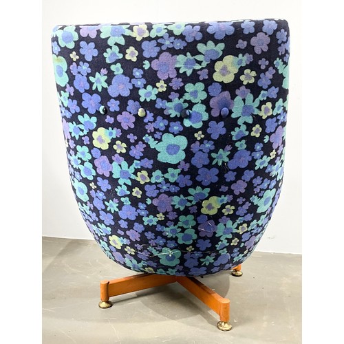 RETRO REVOLVING LOUNGE CHAIR, VERY FUNKY FABRIC! TRADE ONLY