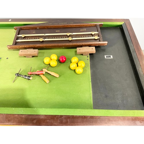 OAK AND SLATE BAR BILLIARDS TABLE BY CLARE & CO, LIVERPOOL COMPLETE ...