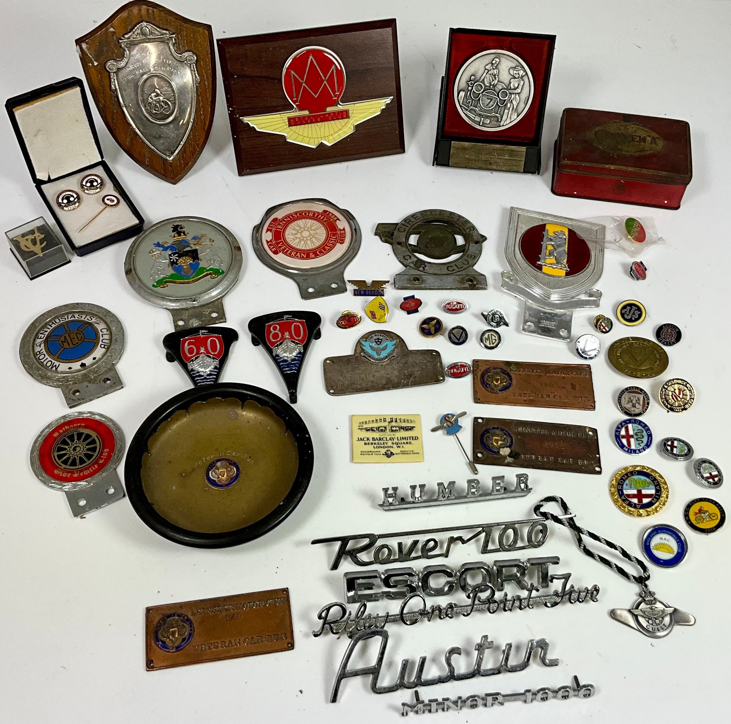 CAR CLUB BADGES INC MOTOR ENTHUSIAST CLUB, HUMBER, AUSTIN, ROVER ...