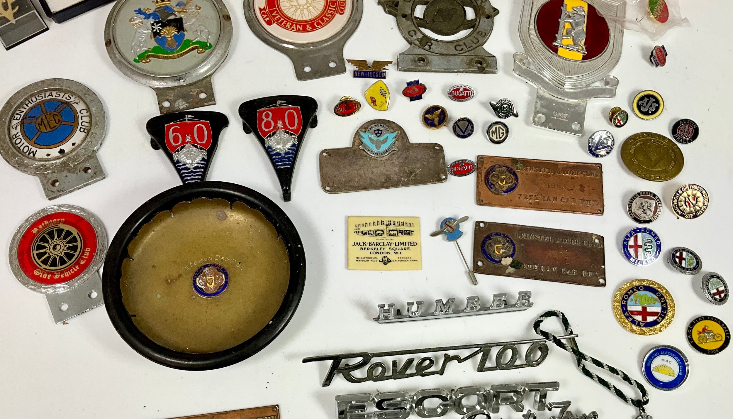 CAR CLUB BADGES INC MOTOR ENTHUSIAST CLUB, HUMBER, AUSTIN, ROVER ...