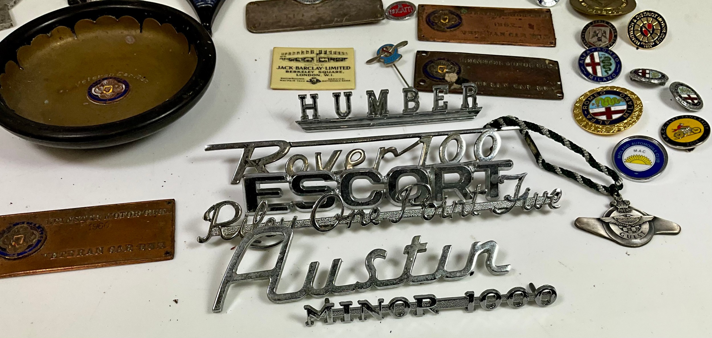 CAR CLUB BADGES INC MOTOR ENTHUSIAST CLUB, HUMBER, AUSTIN, ROVER ...
