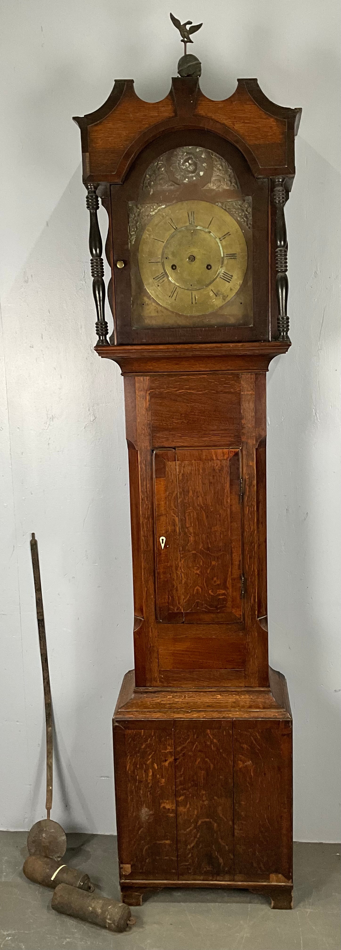 18TH CENTURY WELSH LONG CASE CLOCK WITH BRASS ENGRAVED DIAL BY JOHN ...