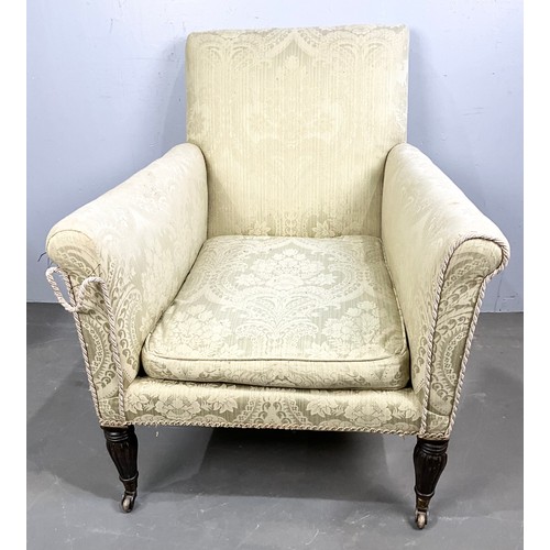 706 - LIBRARY ARMCHAIR WITH REEDED LEGS TRADE ONLY
