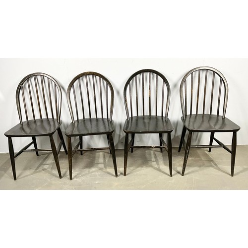 693 - SET OF 4 ERCOL DARK STAINED HOOPED BACK CHAIRS- option