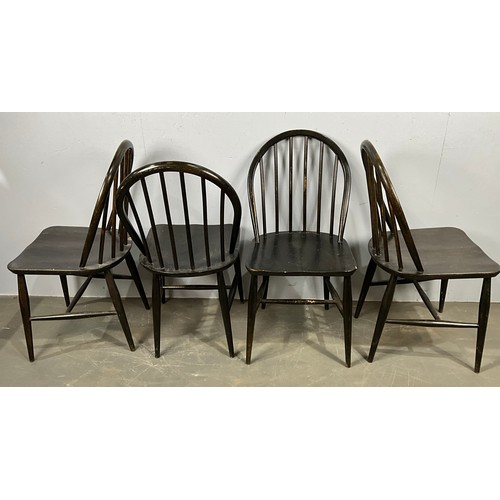 693 - SET OF 4 ERCOL DARK STAINED HOOPED BACK CHAIRS- option
