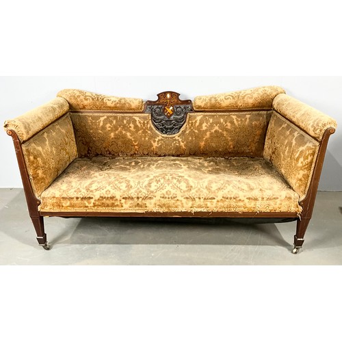 707 - EDWARDIAN INLAND MAHOGANY FIVE PIECE SALON SUITE WITH A TWO SEATER SOFA  WIDTH 156cm , TWO ARM CHAIR... 