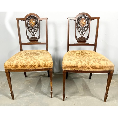 707 - EDWARDIAN INLAND MAHOGANY FIVE PIECE SALON SUITE WITH A TWO SEATER SOFA  WIDTH 156cm , TWO ARM CHAIR... 