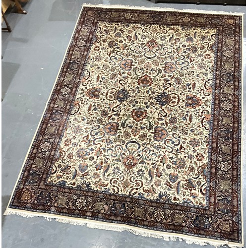 712 - IMPRESSIVE LARGE HAND KNOTTED ‘KASHMIR’ SILK RUG, BELIEVED TO HAVE ORIGINATED IN INDIA/ PAKISTAN WIT... 