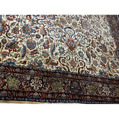 712 - IMPRESSIVE LARGE HAND KNOTTED ‘KASHMIR’ SILK RUG, BELIEVED TO HAVE ORIGINATED IN INDIA/ PAKISTAN WIT... 