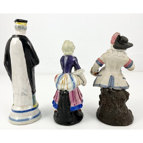 104 - THREE CONTINENTAL FIGURINES TALLEST 16.5cm