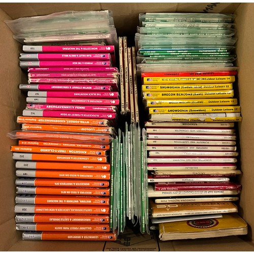 64 - QUANTITY OF ORDNANCE SURVEY MAPS OF ENGLAND AND WALES AND VINTAGE LEATHER CASED ORDNANCE SURVEY MAPS... 