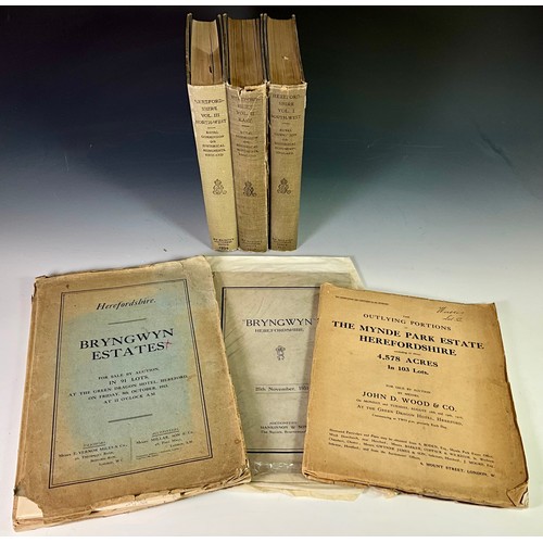 76 - ROYAL COMMISSION ON HISTORICAL MONUMENTS, ENGLAND (HMSO) - HEREFORDSHIRE, THREE VOLUMES VOL.1 SOUTH-... 